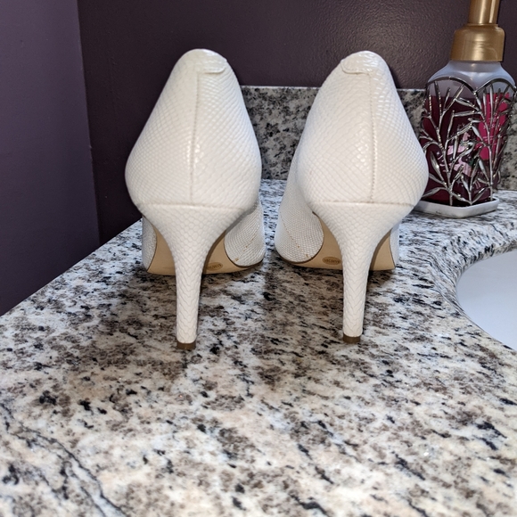 BCBGeneration White Snakeskin Heels - Picture 3 of 6